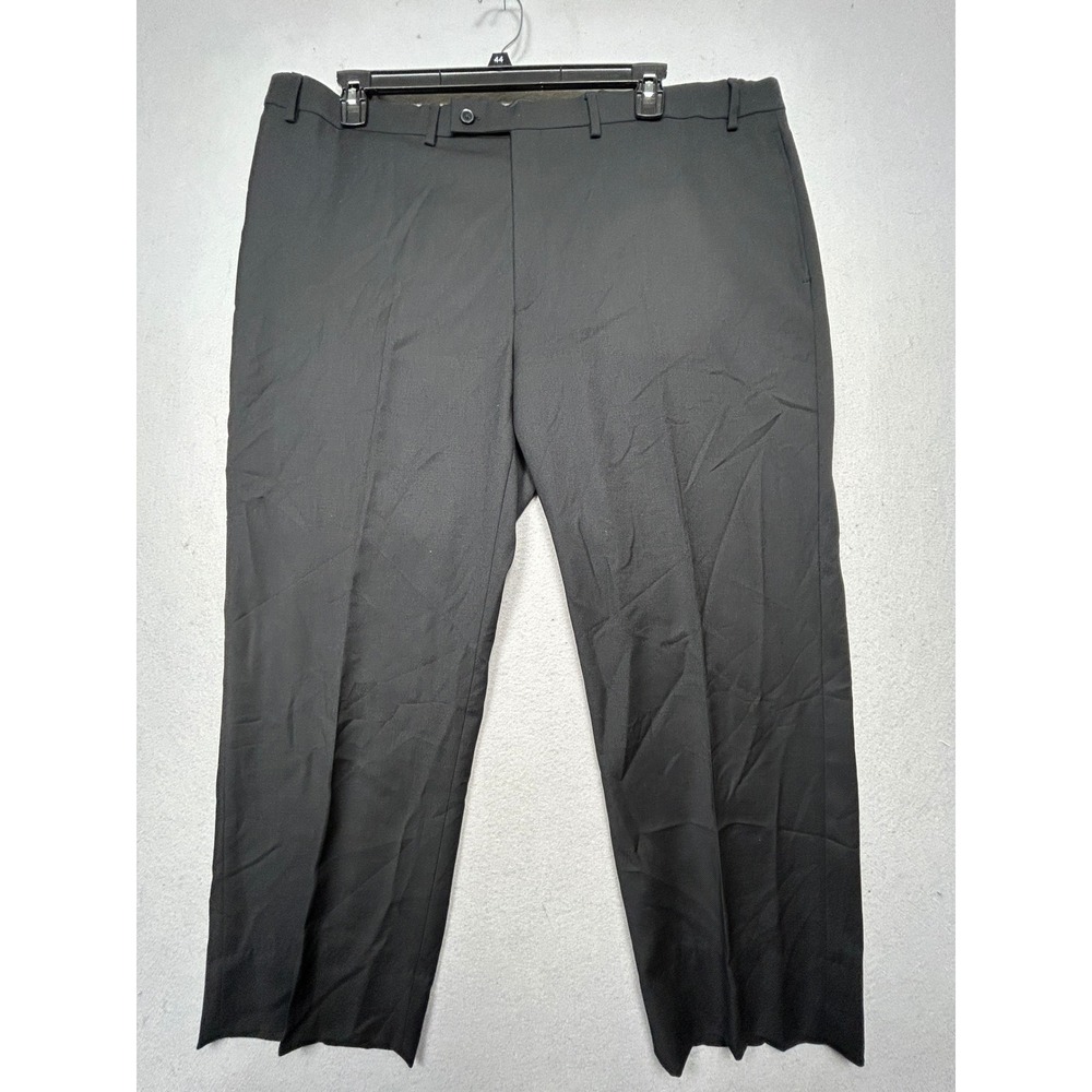 Michael Strahan Dress Pants Wool Blend Black 44W x 32L Mens